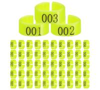 Levemolo 100pcs Yellow Numbered Pigeon Leg Bands Made of Sturdy Pp Material, Easy to Use and Reusable Bird Identification Rings 8mm Inner Diameter for Poultry Farm Management