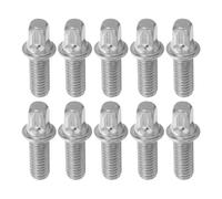 Levemolo 10pcs Drum Machine Screws M6x15mm Silver Iron Silver Plated Enhanced Sound Easy Removal Mounting Hardware for Drum Instruments Maintain and Replace Parts