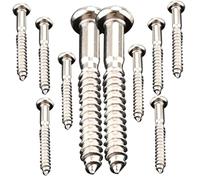 Levemolo 10pcs Guitar Bridge Screws Chrome Screw Caps Metal Guitar Bushing Countersunk Head for Electric Parts