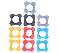 Levemolo 10pcs Microphone Anti-rolling Rubber Shockproof Rings for Handheld Mic, Anti-drop Non-slip Protection Circles for Office and Training Use, Set (orange/navy/black/gray/red)