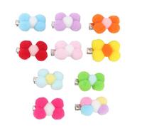 Levemolo 10pcs Mini Pet Hair Bows Set, Random Color, Soft Fabric Clips for Dog and Cat Grooming, Decorative Accessories for Puppies and Kittens