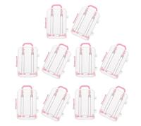 Levemolo 10PCS Mini Suitcase Favor Boxes with Lockable Closure Clear Plastic Portable Candy Holder for Wedding Party Travel-themed Events Showers Scratch-resistant Luggage Candy Cases