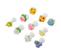 Levemolo 10pcs Miniature Artificial Potted Plants for Dollhouse Micro Landscape, Resin Mini Bonsai Figurines Garden Ornaments for Fairy Garden and Table Centerpiece Decoration