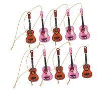 Levemolo 10pcs Miniature Christmas Guitar Ornaments Tiny Musical Instrument Decorations for Xmas Tree Party Favors Lightweight Acrylic Models for Holiday Home Decor and Gift Ideas