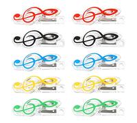 Levemolo 10Pcs Music Note Clips Color Music Book Clip for Music Easy Page Holder for Reading and Viewing Great for Music Lovers and Students