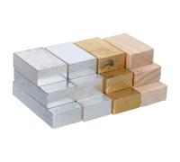 Levemolo 12pcs Density Cube Set for Science Education Brass, Iron, Aluminum Unfinished Wood Rectangular Blocks, Teaching Tool for Physics Learning and Home Lab Experiments
