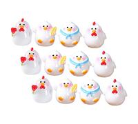 Levemolo 12pcs Miniature Chick Figurine Ornaments for Garden and Desktop Decor Cute Cartoon Multi Function Moss Landscaping Accessories for Doll Houses Yards Lawns and Balconies