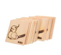 Levemolo 16pcs Wooden Bird Chew Blocks: Wood Chips for Craft Projects - Parrot Cage DIY Accessories - Bite Chips for African Grey Cockatoos and Lovebirds