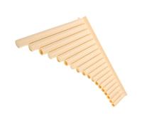Levemolo 18-pipe Pan Flute Instrument for Beginners, Multifunctional Resin Panpipe in Light Beige, Boys and Girls’ Learning and School Performance Musical Instrument