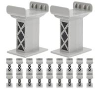 Levemolo 18pcs Plastic Train Bridge Pier for Model Railroad Bridges Stable Vertical Support with Multi-level Stackable Risers for Complex Construction Arrangements and High-elevation