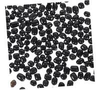 Levemolo 1pack Crushed Glass Beads for Aquariums Black Decorative Pebbles for Fish Tank Landscaping Irregular Shaped Stones for Home and Garden Decor Easy to Clean