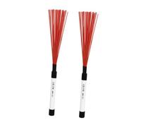 Levemolo 1pair Drum Brushes Abs Handle for Jazz and Percussion Instruments Comfortable Grip for Beginner Drummers Versatile Music Accessory Red White