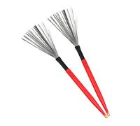 Levemolo 1pair Portable Drum Brushes Wooden Handle Special Dual- Percussion Instruments for Beginners and Youth Bands Carbon Steel and Maple Construction Comfortable Grip for