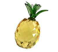 Levemolo 1pc Crystal Pineapple Ornament Brown Glass Ornaments House Ornaments Work Desk Decor Mini Pineapple Ornament Collectible Figurines Fake Fruit Lifelike Decoration Home Ornament Toy