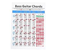 Levemolo 1pc Electric Bass Chord Chart Useful Guide for Beginners Reference for Guitar Practice Four-string Electric Bass Finger Guide for Novice Musicians