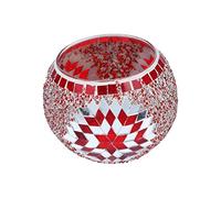 Levemolo 1pc Glass Candle Holder Elegant Red Candlestick for Romantic Parties Weddings Home Decor Unique Design for Tea Lights European Style Without Battery