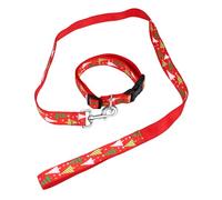 Levemolo 1set Christmas Tree Pet Collar and Leash Bandana Pet Costume for Dogs and Cats for Holiday Parties and Festive Events