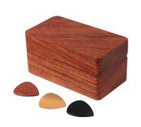 Levemolo 1set Wooden Guitar Pick Holder Natural Grain Plectrum Storage Box Guitar Accessories Organizer for Musicians Fits Standard Picks Stylish and Creative Design