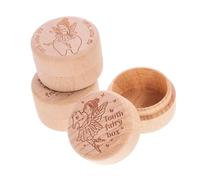 Levemolo 1set Wooden Tooth Box Keepsake Storage for Boys and Girls Teeth Lightweight Portable Adorable Design Easy to Clean Memory Holder for Boys Girls