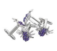 Levemolo 2 Pairs Rhinestone Alloy Spider Cufflinks for Men with Secure Fit and Stylish Design, Novelty Animal Themed French Dress Shirt Accessory for Social Events and Creative Industry