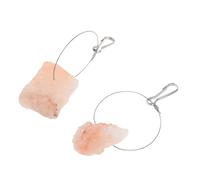 Levemolo 2 Sets Small Animals Mineral Salt Lick Blocks with Natural Rose Salt Brick, Hanging Hook Included, Chew for Hamsters, Rabbits, Squirrels, Hedgehogs, and Small Pets