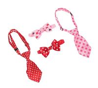 Levemolo 2 Sets Valentine’s Day Pet Neckties Bow Ties with Festival Patterned Design, Elastic Band Dog Bow Tie Props for Pet Parties and Holiday Accessories