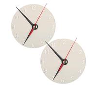 Levemolo 2 Sets Wood Clock Face: 6 Inch Blank Numerals Clock Dial with Hands - Unfinished Wall Panel - DIY Craft Base Round for Painting Craft Projects