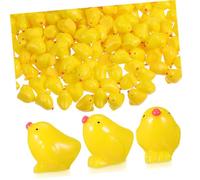 Levemolo 200Pcs Miniature Resin Chickens for Dollhouse Decor Adorable Tiny Chicken Figurines for Micro Landscape Unique Mini Animal Decoration for Home Office for Fairy