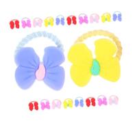 Levemolo 20pcs Dog Bowknot Hair Accessories Rubber Bands Floral Designs for Small Dogs for Everyday Use Special Occasions Easy to Attach User-friendly Hair Bows