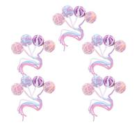 Levemolo 20pcs Interactive Cat Pom Pom Balls with Chirping Bell Sound Soft Wool Yarn for Indoor Cats Portable Sensory Teasing Playset to Stimulate Hunting Instinct and Boredom