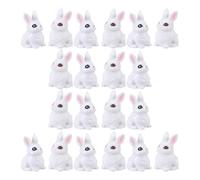 Levemolo 20pcs Resin Bunny Figurines - Mini Easter Rabbit Decoration For Kids - Moss Landscape Ornament - Zoo Animal Model - Diorma Spring Miniature Statue