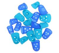 Levemolo 20pcs Silicone Guitar Finger Protectors Set, Breathable Non-slip Finger Sleeves in Light Blue and Navy Blue, Multi-size Covers for Guitar and Guzheng Players