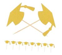 Levemolo 24pcs Graduation Hat Cupcake Toppers Easy Insert Cake Picks for Graduation Creative Photo Props for College Celebrations Made From Sustainable Materials