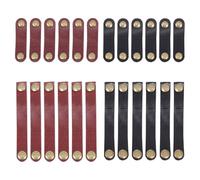 Levemolo 24pcs Leather Cable Tie Keepers Cord Organisers Anti-Winding Feature Portable Cable Wraps Organiser for Earphone Winders and Data Line Management