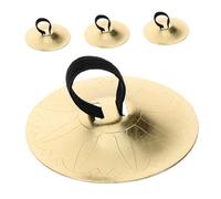 Levemolo 2pairs Belly Dance Finger Cymbals Dance Performance Percussion Instrument Nylon Strap for Dancing Party Prop