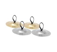 Levemolo 2pairs Belly Dance Finger Cymbals Rhythm Cymbals for Performance Dance Hand Percussion Instrument