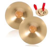 Levemolo 2pairs Finger Cymbals Wooden Handles Percussion Instrument for Belly Dance Crisp Sound for Party and Dance Rhythm Construction Lightweight Design