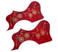 Levemolo 2pcs Acoustic Guitar Pick Guards Adhesive Scratch Plates Thin Plastic Protection Stickers Floral Design Fit for Various Models