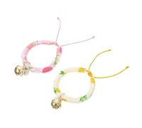 Levemolo 2pcs Adjustable Cat Collar Decorative Design Breathable and Cozy for Pets Includes Cute Bell for Kittens and Pineapple