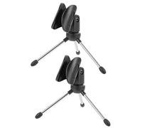 Levemolo 2pcs Adjustable Desktop Microphone Stand Tabletop Microphone Bracket with Metal and Plastic Construction Sturdy Mic Tripod Stand for Live Broadcast and Family Gathering