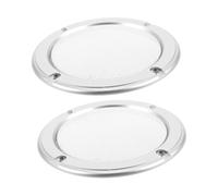 Levemolo 2pcs Audio Speaker Cover Mesh Round Woofer Grille Protector with Silver Ring White Iron Mesh for Car Stereo Home Theater Use
