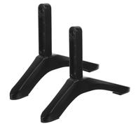 Levemolo 2pcs Black Aluminum Alloy Tv Stand Base with Sturdy Support and Adjustable Viewing for Living Room or Bedroom, Universal Tabletop Television Leg Replacement