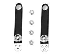 Levemolo 2pcs Black Metal Accordion Bellows Straps with Cowhide and Steel Construction Fixation for Accordion Bellows Replacement