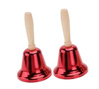 Levemolo 2pcs Christmas Mini Bells Hand-operated Bell Metal Bell for Party Decorative Bells