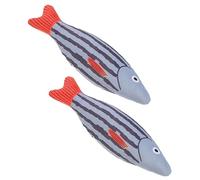Levemolo 2pcs Cute Catnip Toys Teething Fish Toys for Kitten Cat Interactive Play