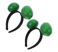 Levemolo 2pcs Cute Lemon Headbands for Women, Artificial Fruit Hair Accessories with Comfortable Fit and Versatile Styling, for Birthday and Festival Party Headwear in Green Polyester