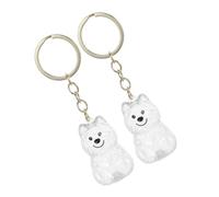Levemolo 2pcs Dog Keepsake Memorial Keychain with Fur Storage Box, Small Pet Hair Keepsake Ornament for West Highland Terrier, Portable Pet Memorial Accessory for Dog Lovers