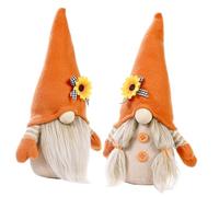 Levemolo 2pcs Faceless Gnome Dolls with Sunflower Decor Cloth Harvest Festival Ornaments Unique Handmade Autumn Home Accessories for Shop Window Fireplace Staircase
