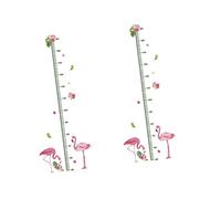 Levemolo 2pcs Flamingo Height Measurement Ruler Wall Decals for Boy Girl Removable Self-Adhesive Height Stickers for Boy Girl Growth Tracking Cute Cartoon Animal Design for Nursery Playroom