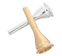 Levemolo 2pcs French Horn Mouthpieces Brass Plated Standard Dual Color Golden Silver Replacement for Beginners and Professionals Precision Fit for Comfortable Playing and Enhanced Sound